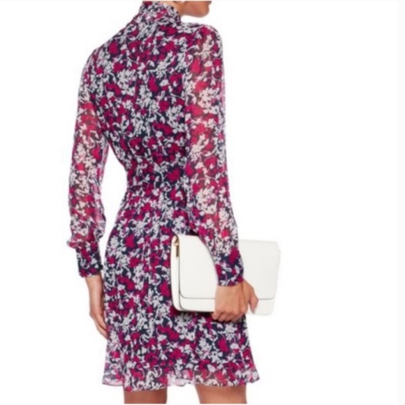 DVF Arabella Tie Neck Silk Chiffon Print Dress Boho Romance Flowy Feminine Sz 2 - Picture 11 of 11